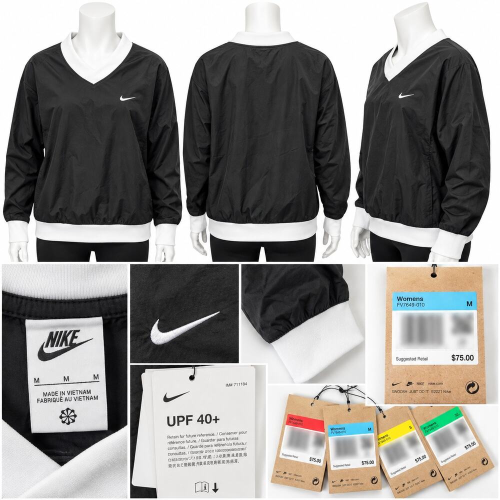 Nike Women’s Black Windbreaker Pullover – Size M-S-XL-l